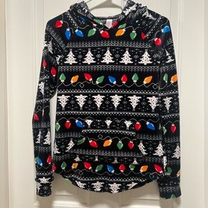 Cozy Women’s Christmas Sweater, Size Small (3-5), Tree and Light Bulb pattern